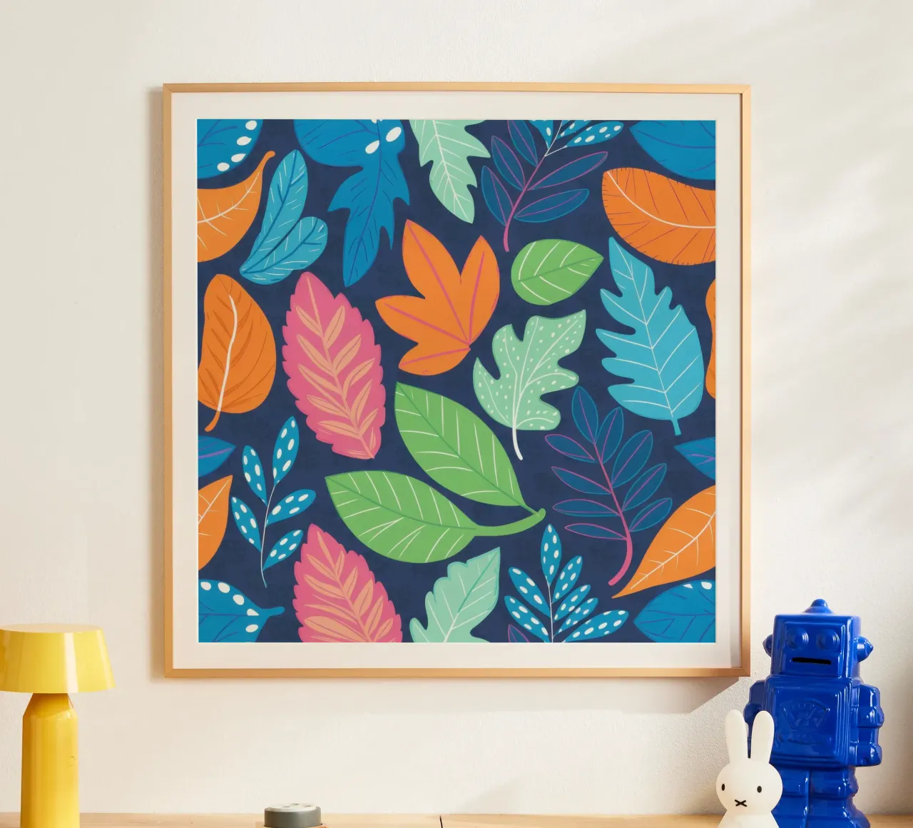 Miscela di foglie vibranti poster con telaio in plastica da Bruce Juice