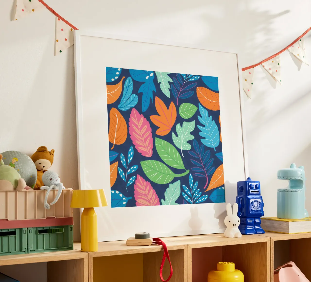 Miscela di foglie vibranti poster con telaio in plastica da Bruce Juice