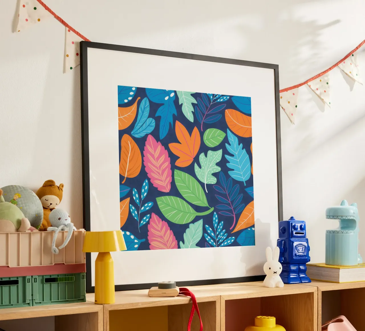 Miscela di foglie vibranti poster con telaio in plastica da Bruce Juice