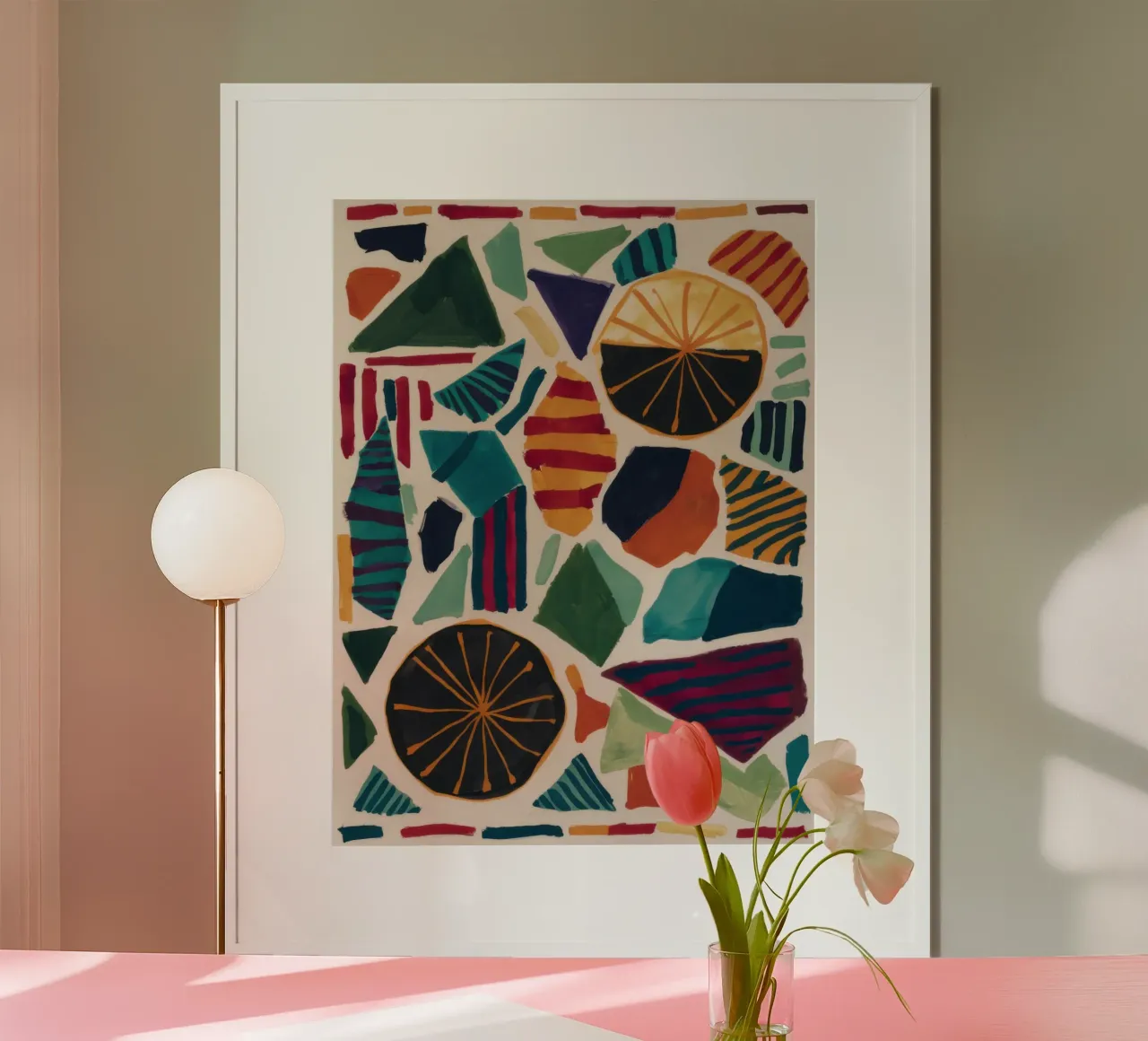 Mosaico a fette di agrumi poster con telaio in alluminio da Bruce Juice