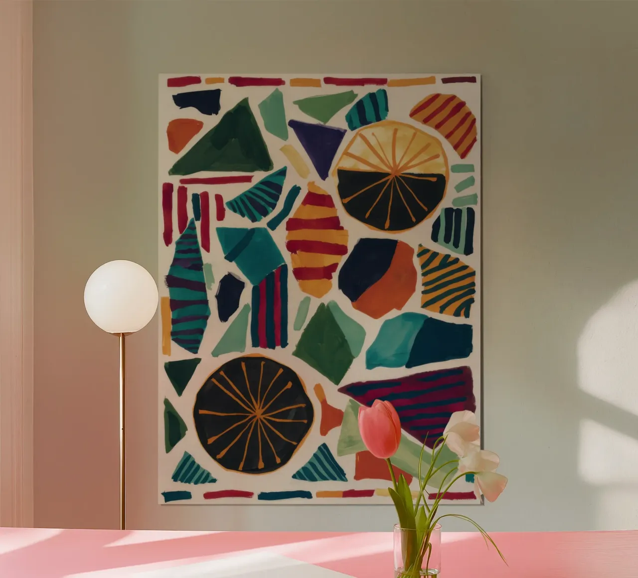 Mosaico a fette di agrumi poster con telaio in alluminio da Bruce Juice