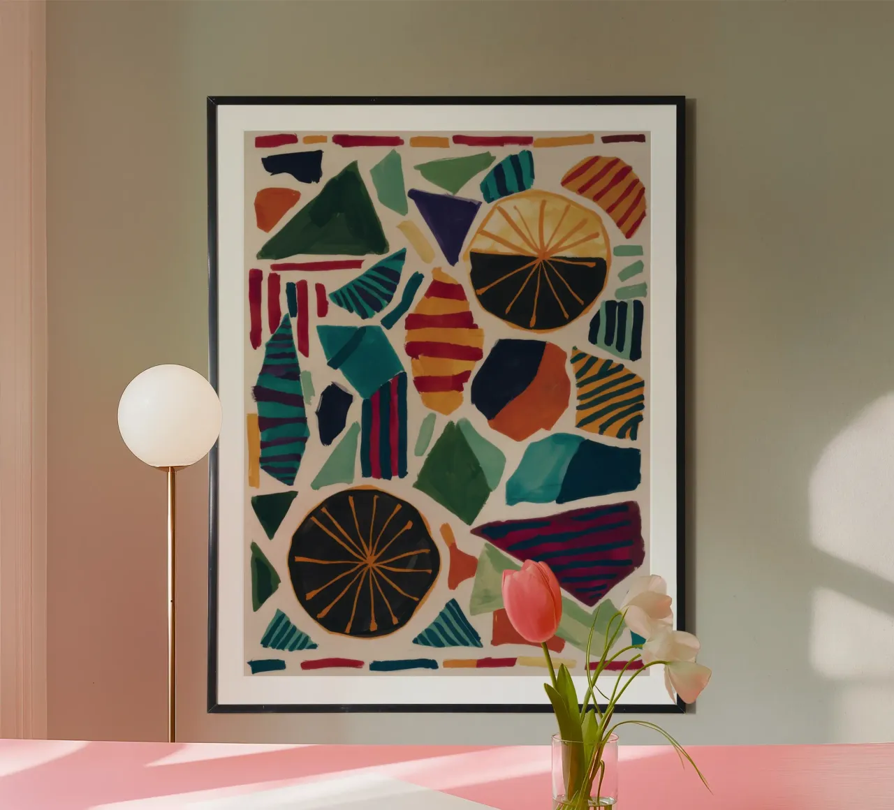 Mosaico a fette di agrumi poster con telaio in alluminio da Bruce Juice