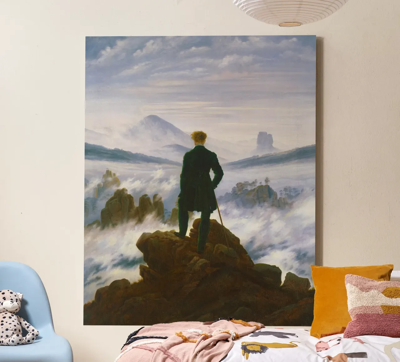 Wanderer above the Sea of Fog (1818) Caspar David Friedrich canvas with Floater frame by Venus Art