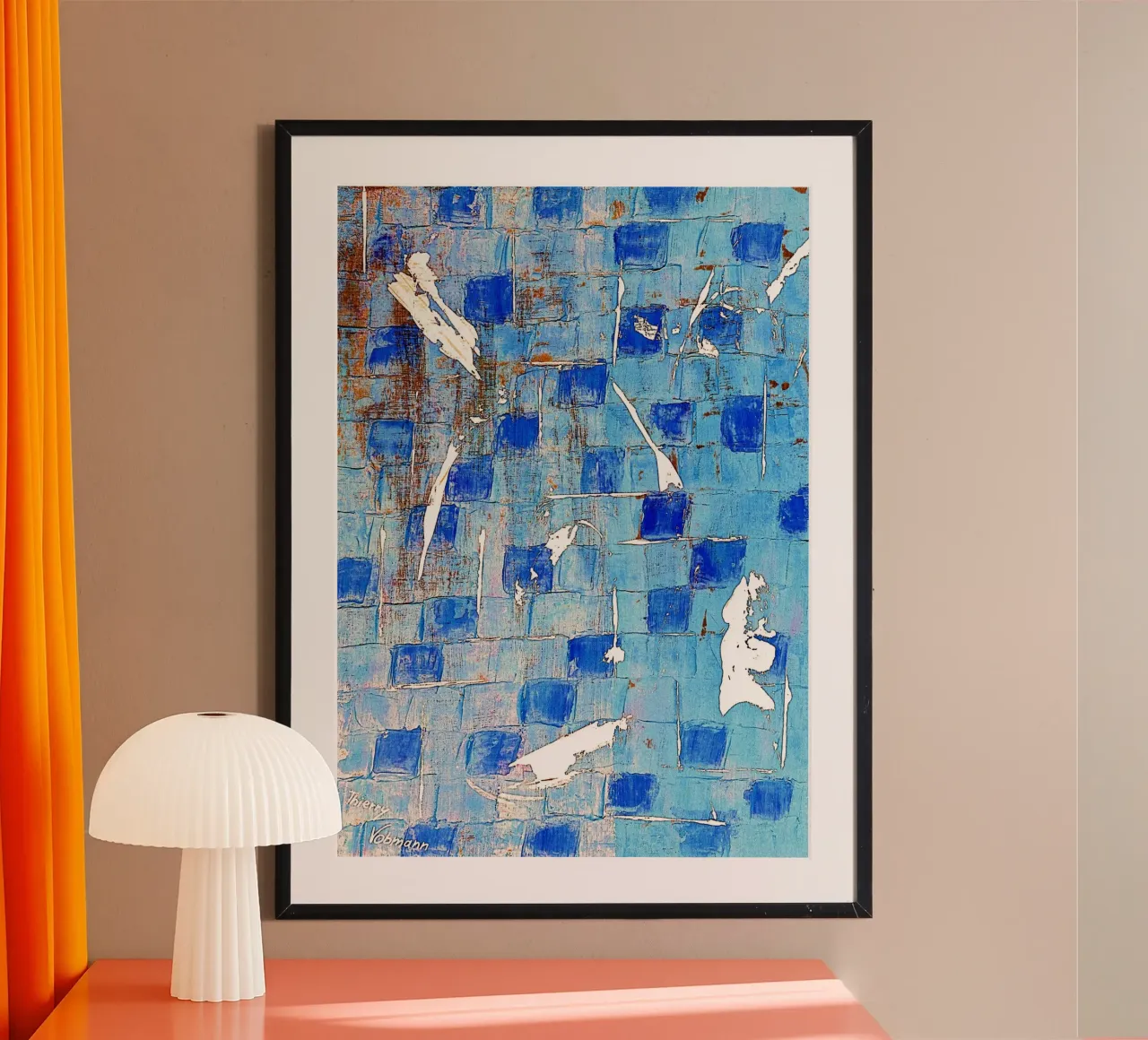 IDEAL GIFT 70 invers poster con telaio in alluminio da Thierry Vobmann Abstract painting