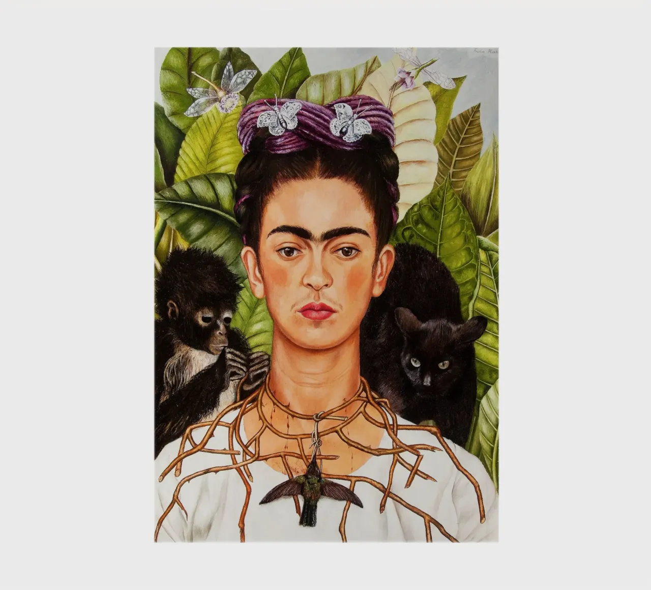 Self-Portrait with Thorn Necklace and Hummingbird notebook by Classic Art Prints