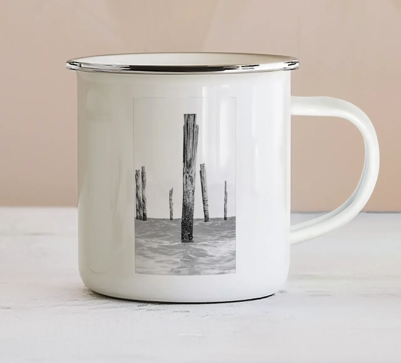 Paesaggio marino #3 tazza in smalto da rafael campezato