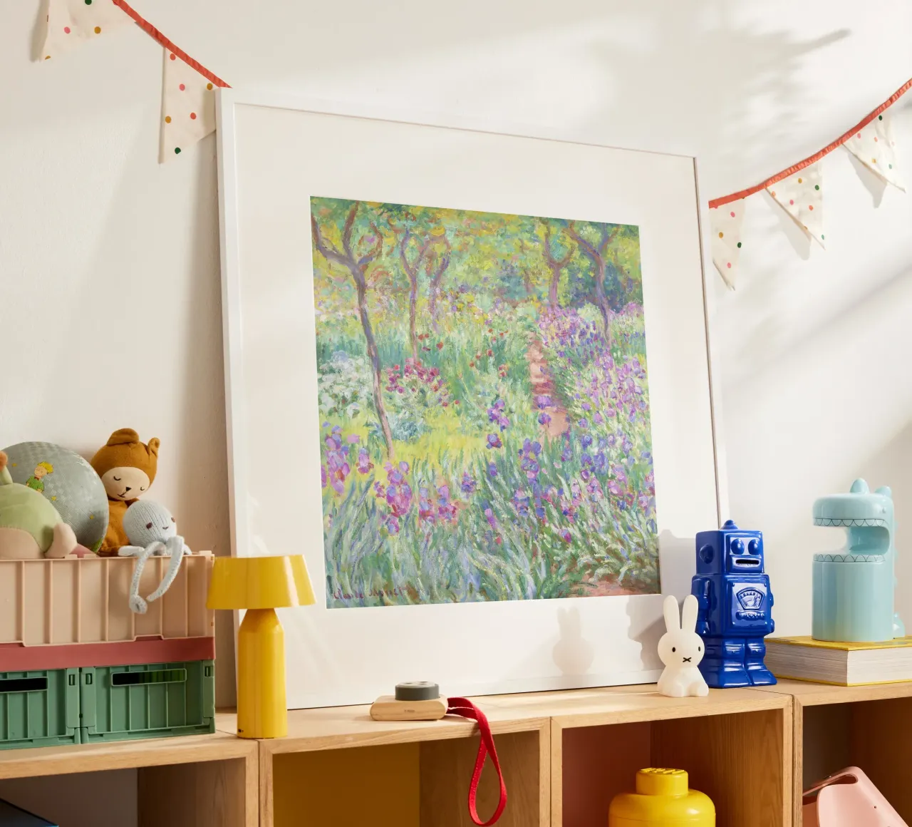 Der Garten des Künstlers in Giverny (1900) von Claude Monet Poster mit Kunststoffrahmen von Venus Art