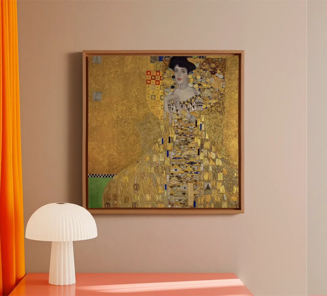 Portrait of Adele Bloch-Bauer I (1907) canvas with Floater frame by Chérie Prints