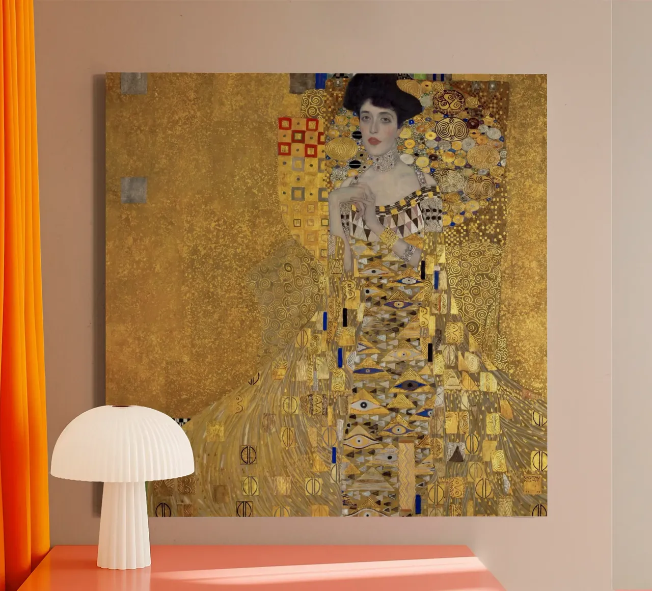 Portrait of Adele Bloch-Bauer I (1907) canvas with Floater frame by Chérie Prints