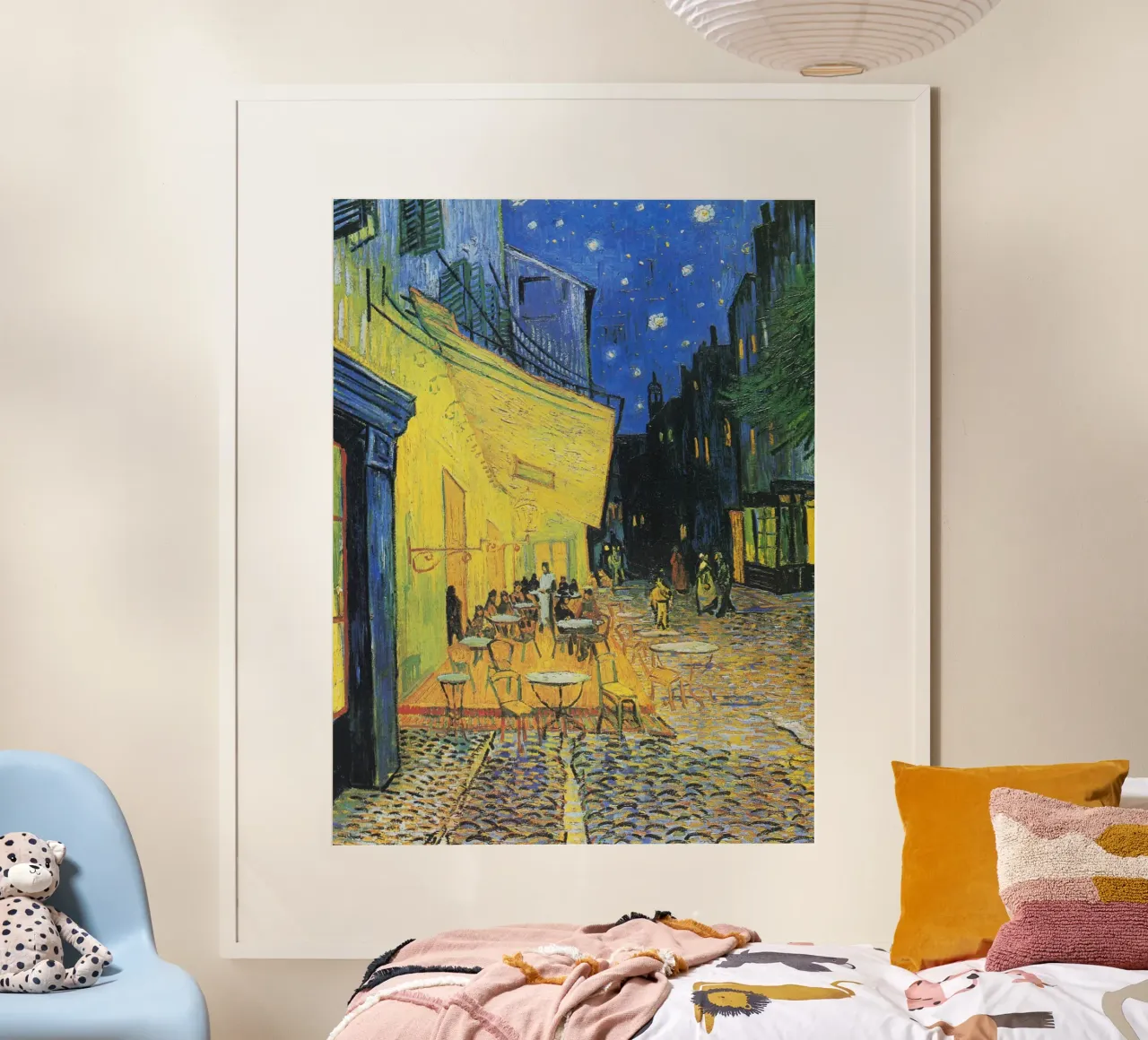 La terrazza del caffè di Vincent van Gogh di notte (1888) poster con telaio in alluminio da Art History