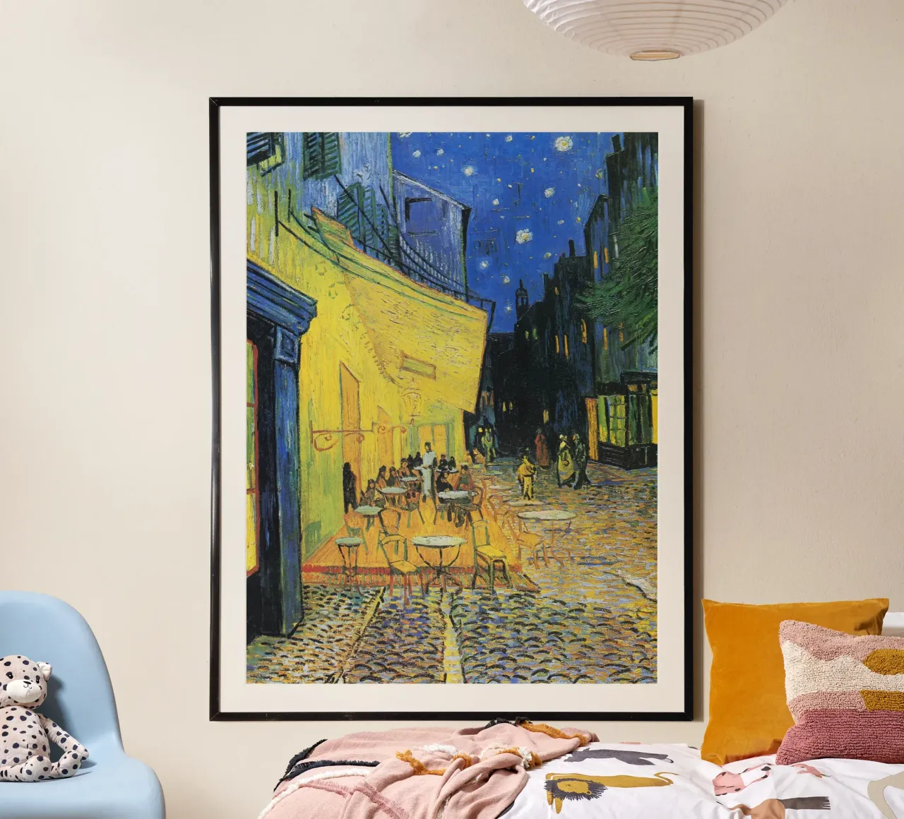 La terrazza del caffè di Vincent van Gogh di notte (1888) poster con telaio in alluminio da Art History
