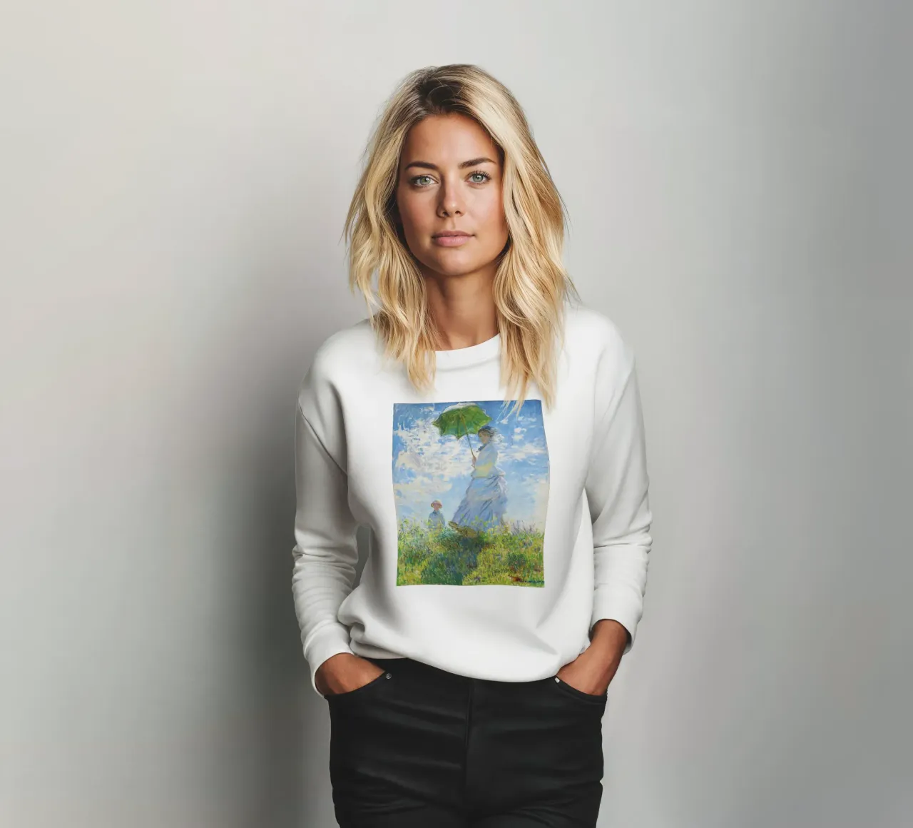 Donna con ombrellino (1875) di Claude Monet felpa da Jolie Prints