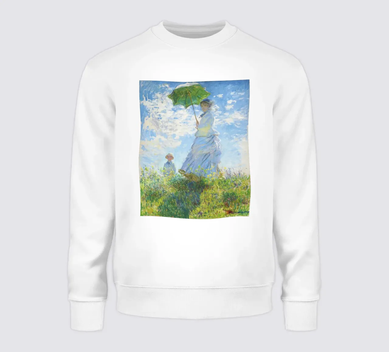 Donna con ombrellino (1875) di Claude Monet felpa da Classic Art Prints
