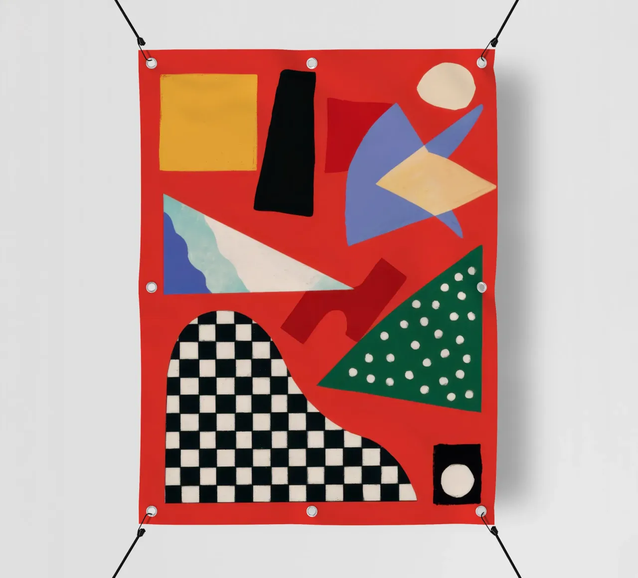 Gioco geometrico a scacchi telo in pvc da Bruce Juice
