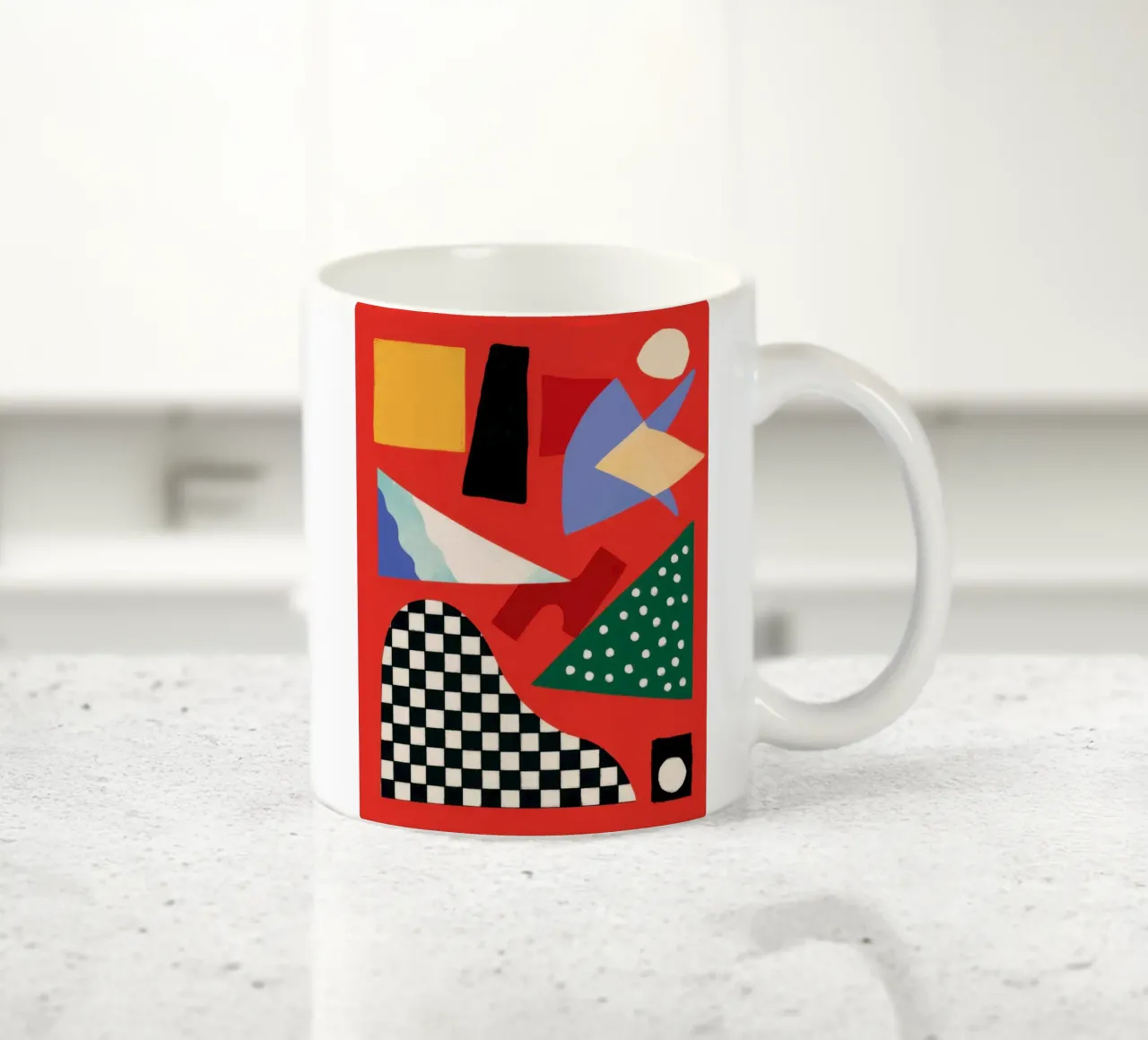 Gioco geometrico a scacchi tazza in ceramica da Bruce Juice