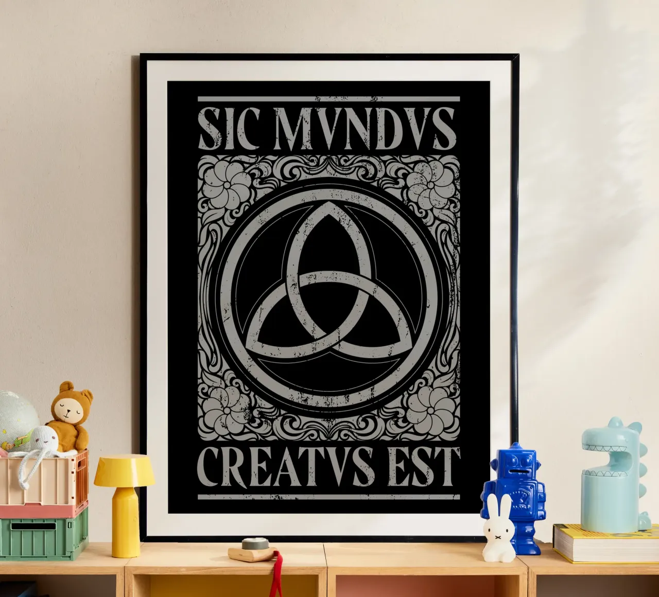 Sic Mundus Creatus Est poster con telaio in plastica da Mariel Toigo