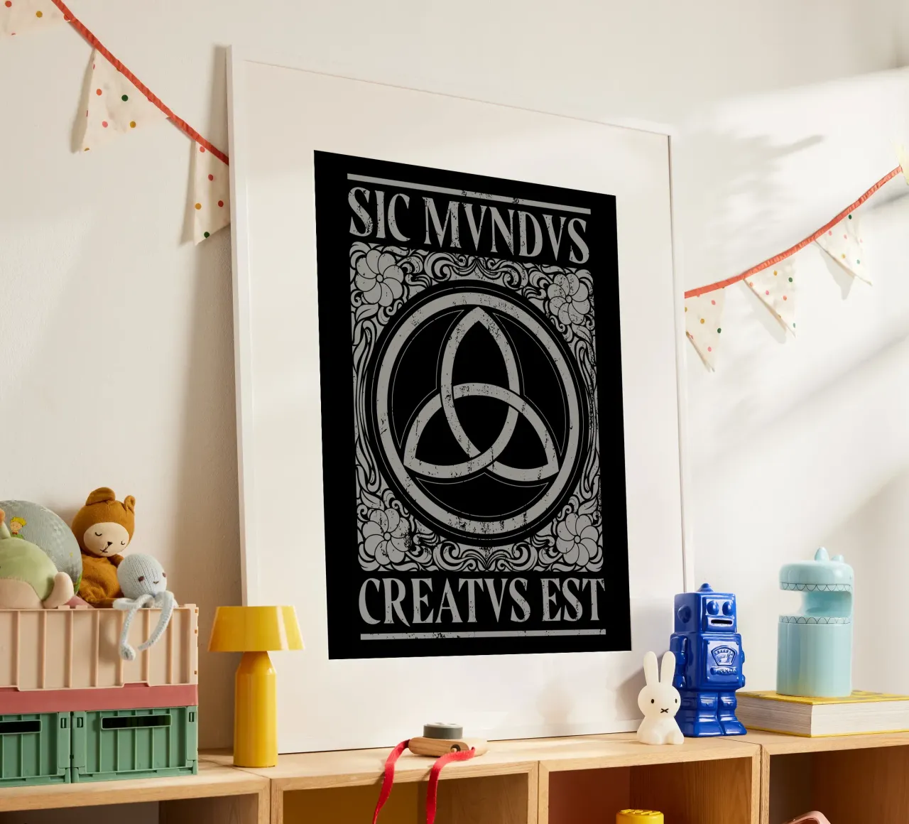 Sic Mundus Creatus Est poster con telaio in plastica da Mariel Toigo