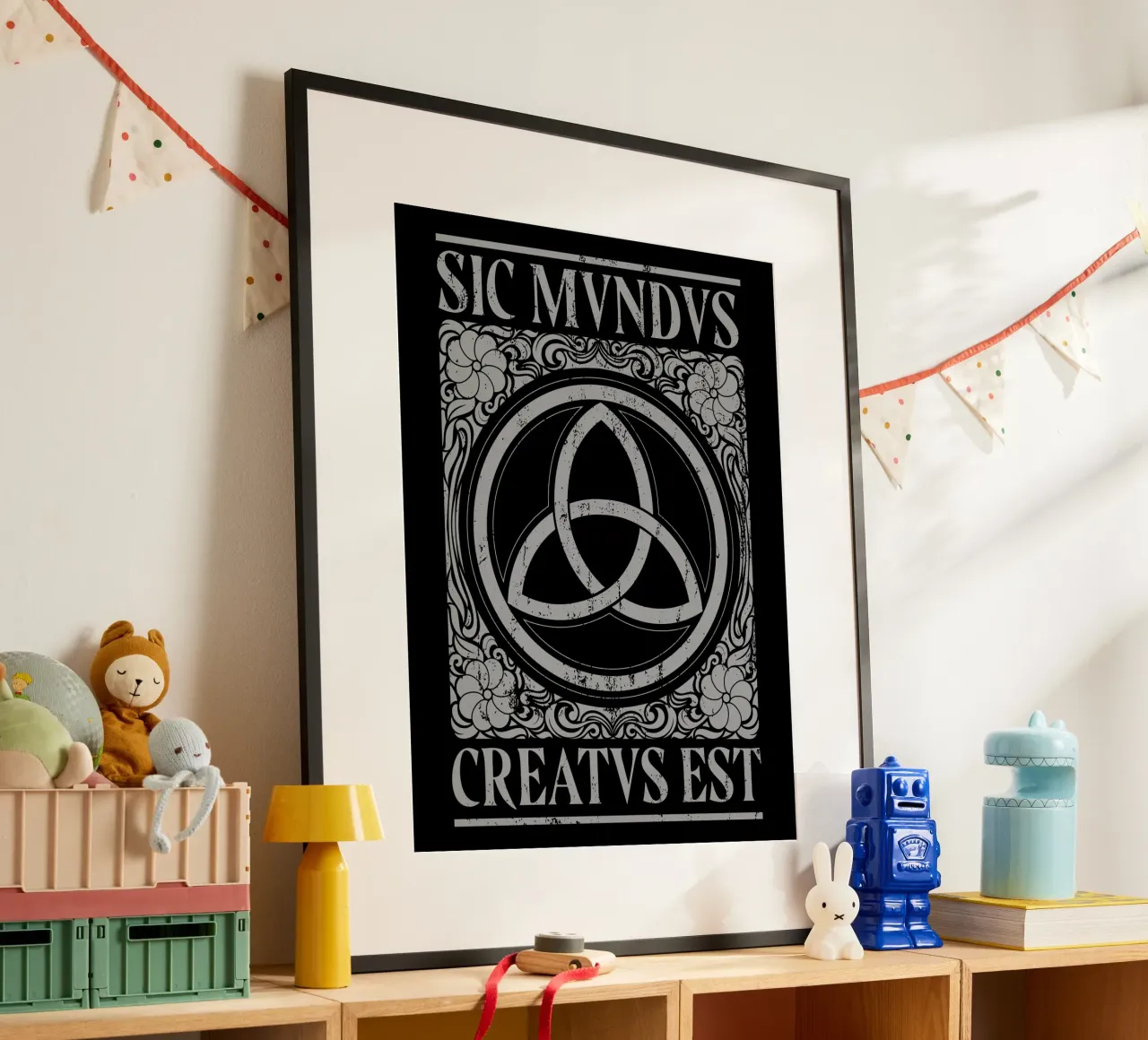 Sic Mundus Creatus Est poster con telaio in plastica da Mariel Toigo