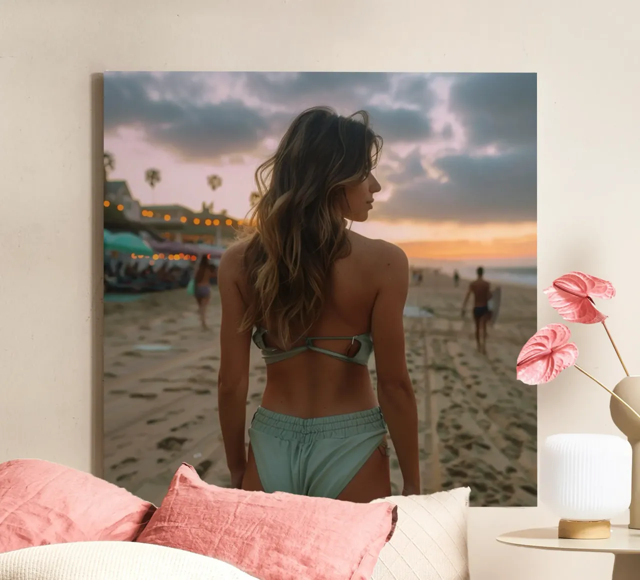 Kustschemering canvas met Baklijst van StillVibe Home