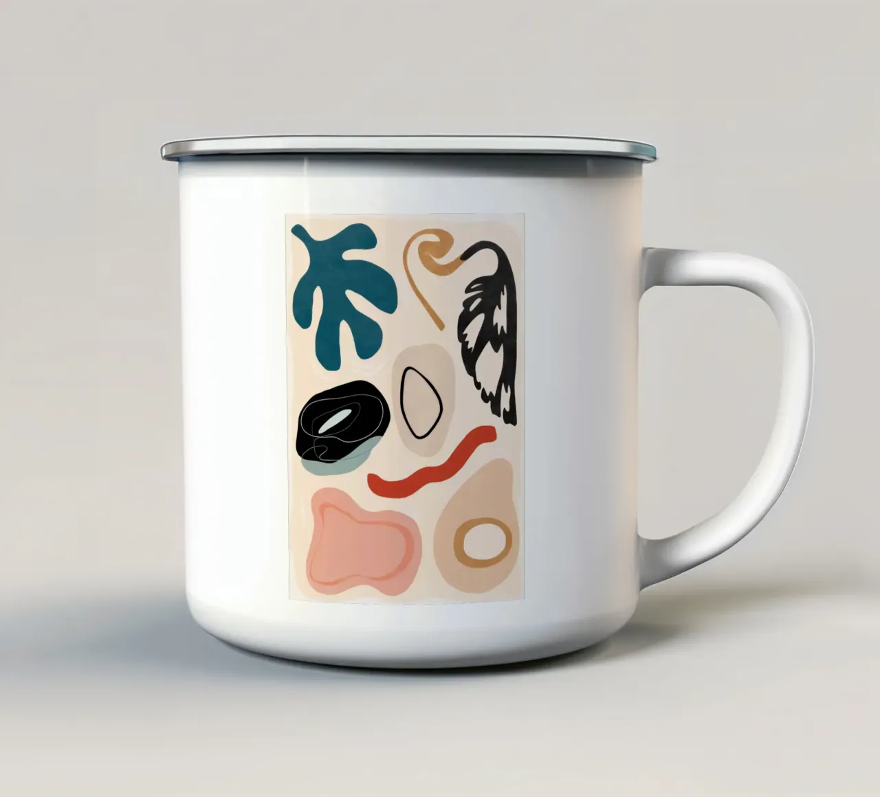 Forme astratte in movimento tazza in smalto da Bruce Juice