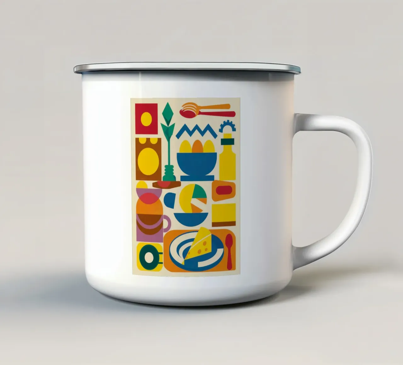 Colori primari in cucina tazza in smalto da Bruce Juice