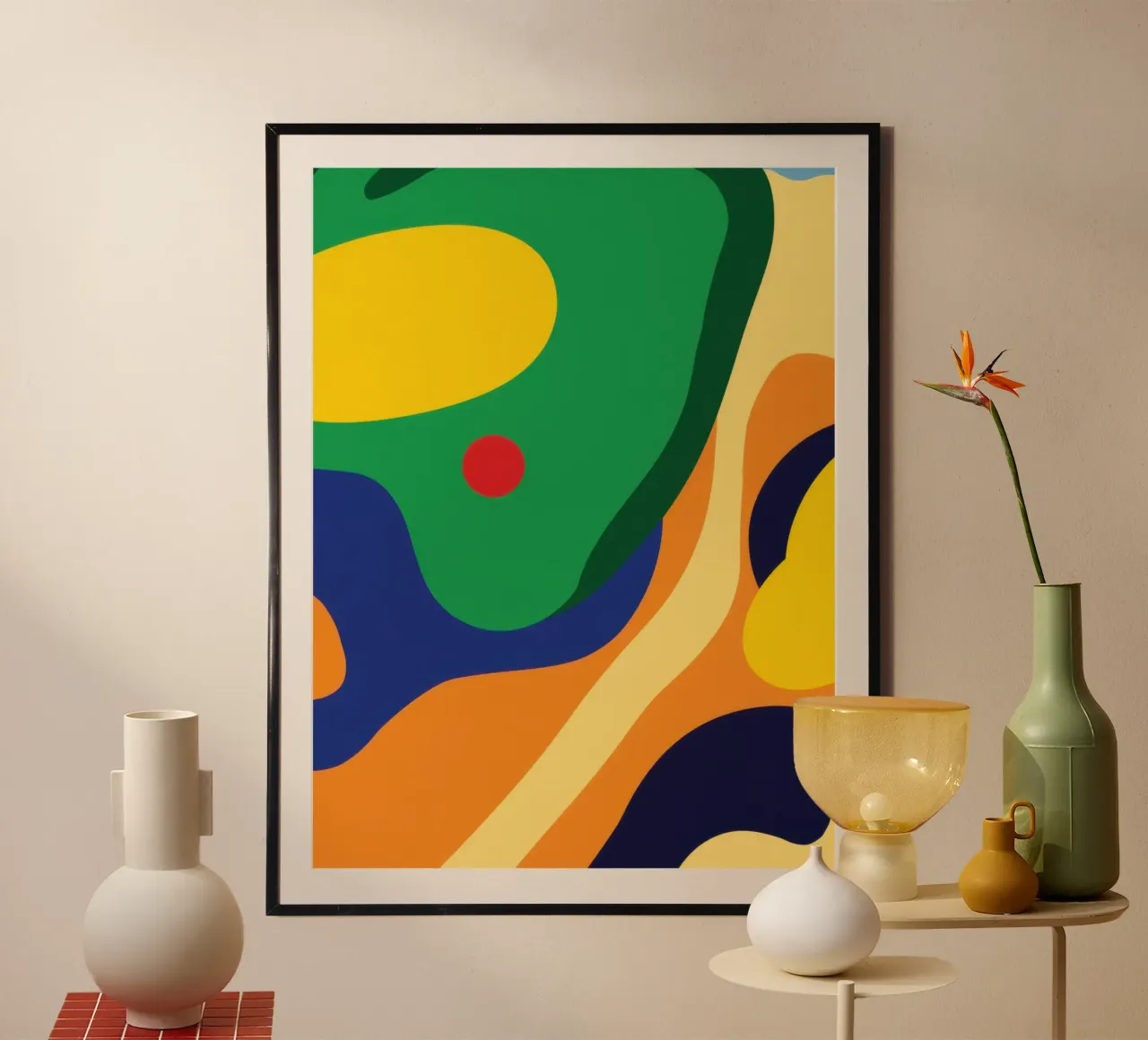 Campi di colore ondulati poster con telaio in alluminio da Bruce Juice
