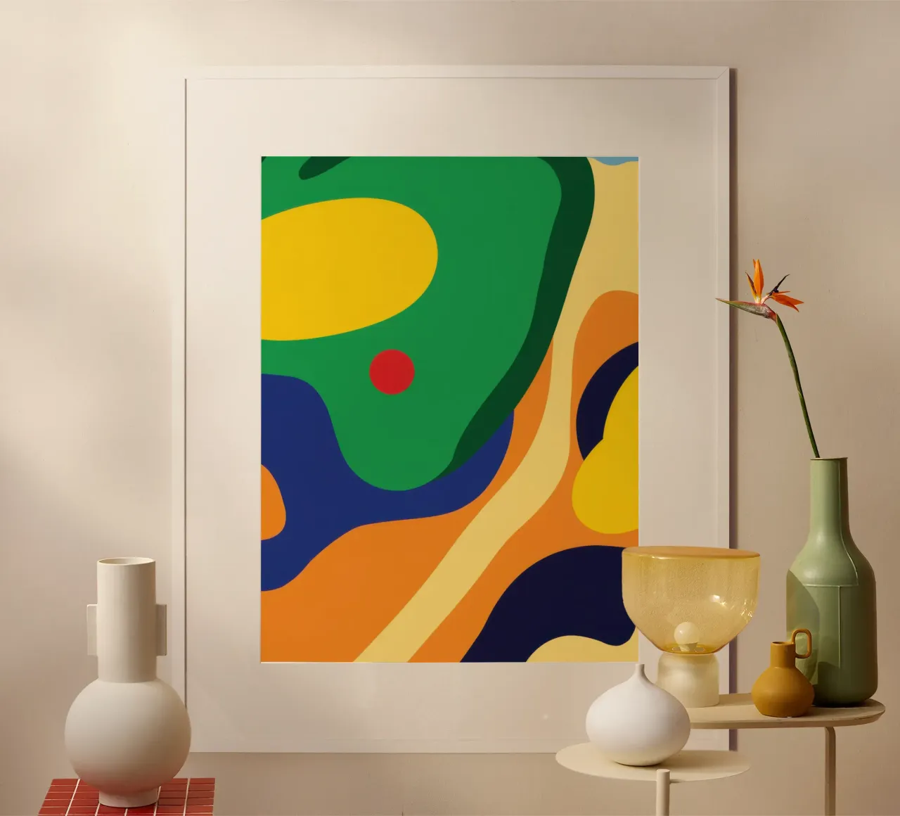 Campi di colore ondulati poster con telaio in alluminio da Bruce Juice