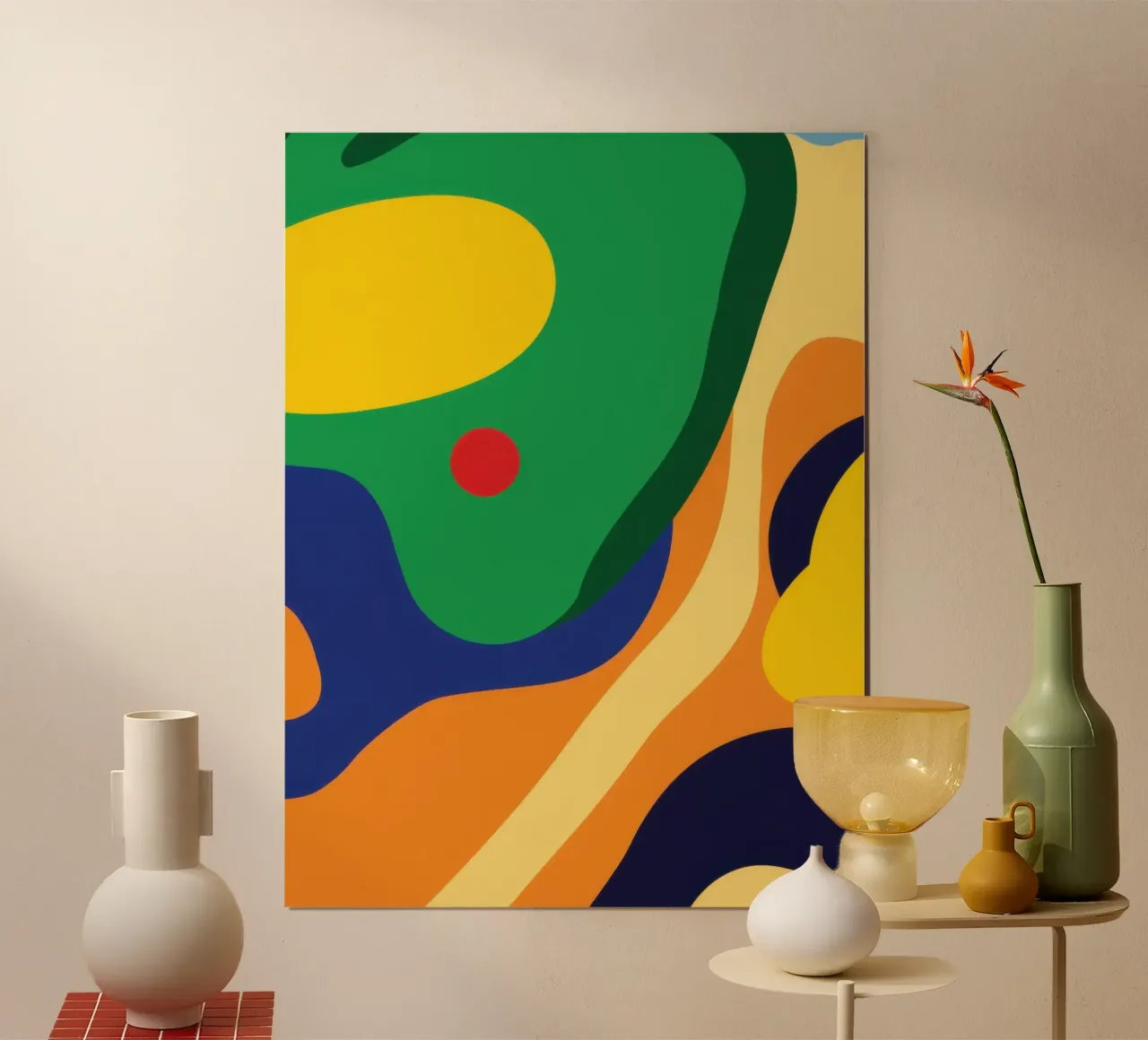 Campi di colore ondulati poster con telaio in alluminio da Bruce Juice