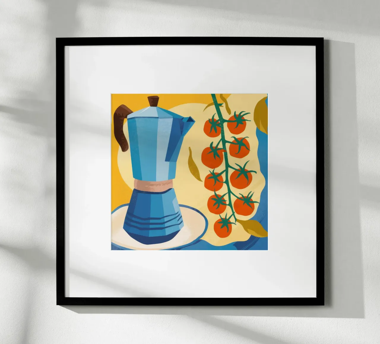 Mokkatopf und Tomaten Poster von Bruce Juice