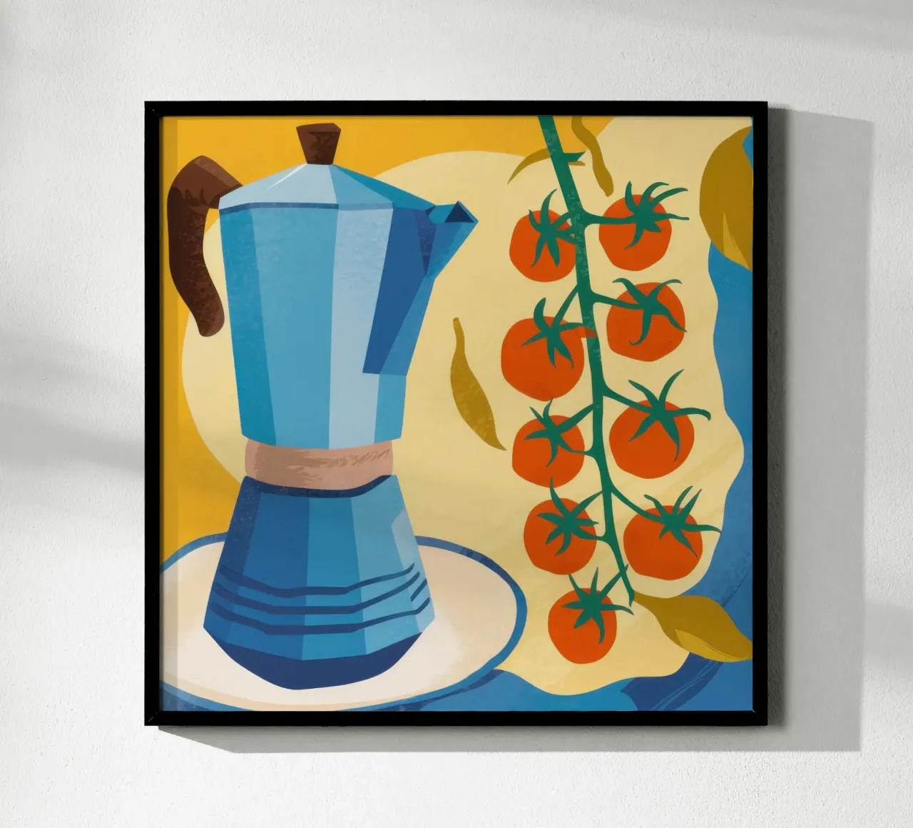 Mokkatopf und Tomaten Poster von Bruce Juice