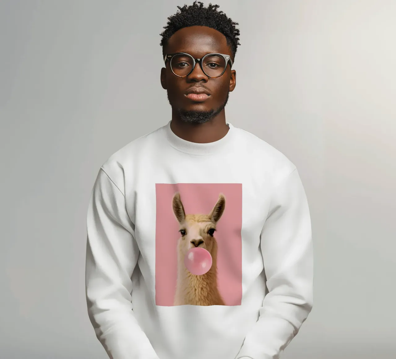 Llama Blowing Bubblegum felpa da Attaboy Dsgn
