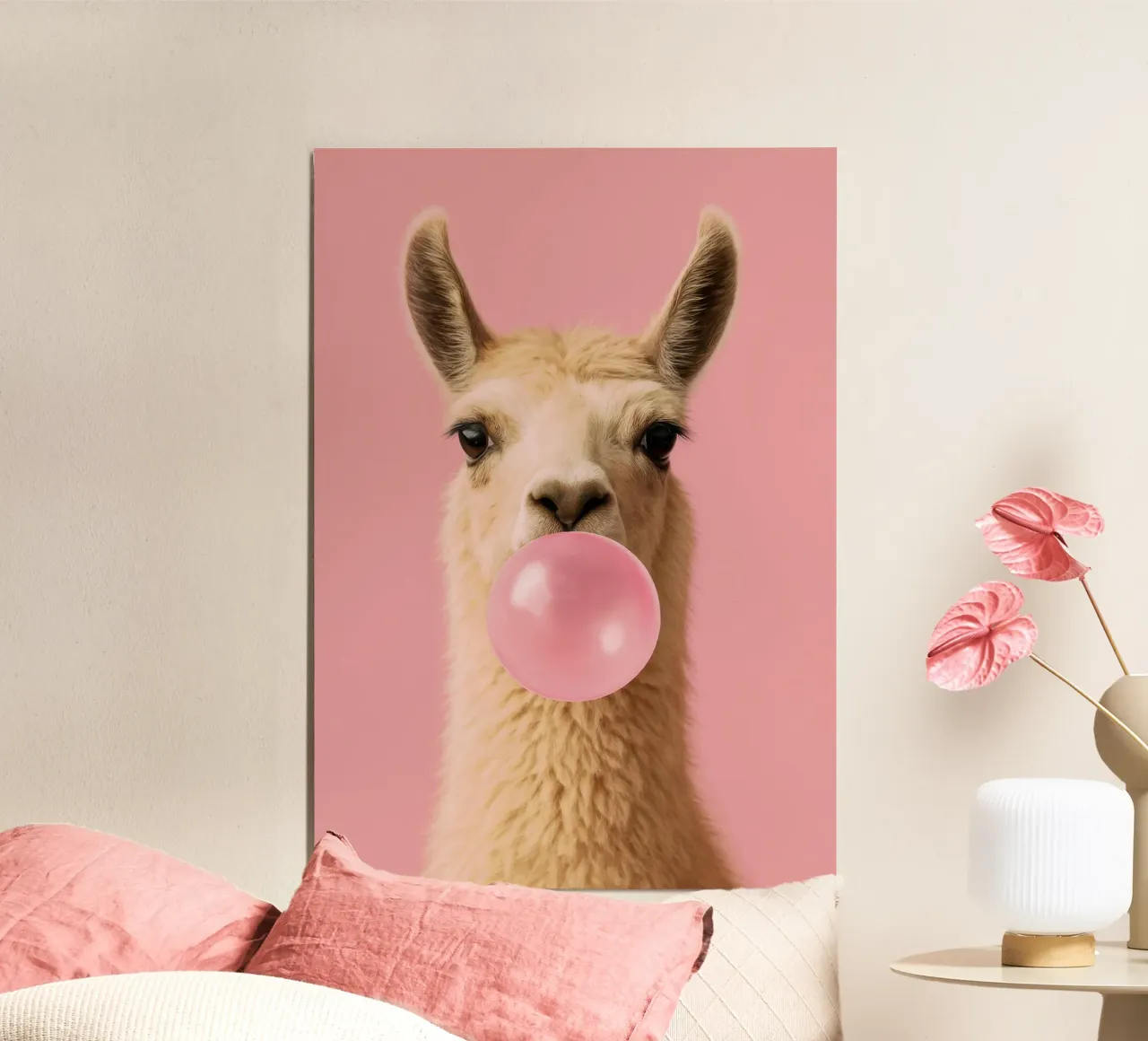 Llama Blowing Bubblegum poster da Attaboy Dsgn