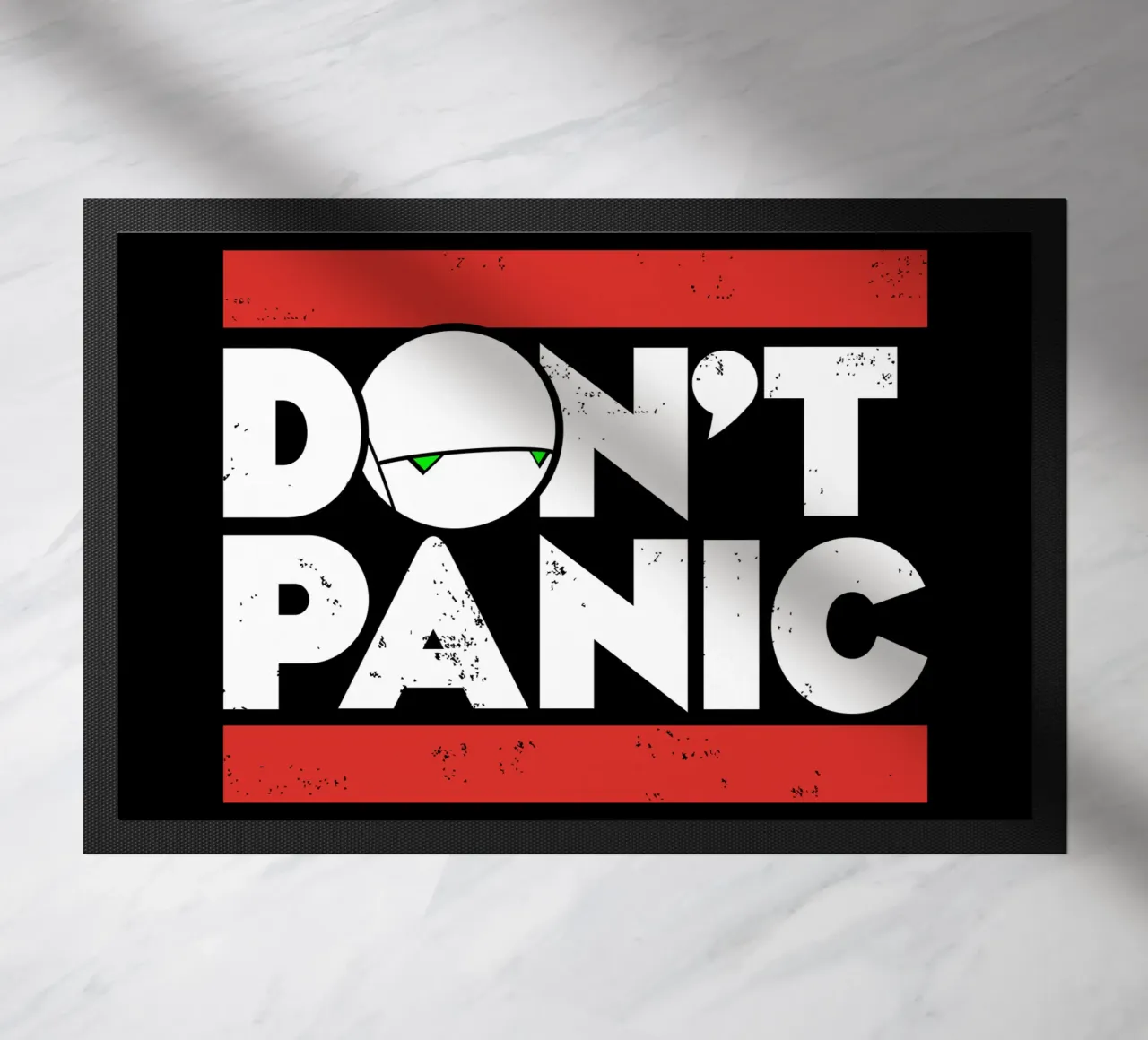 Don't Panic doormat by Mariel Toigo