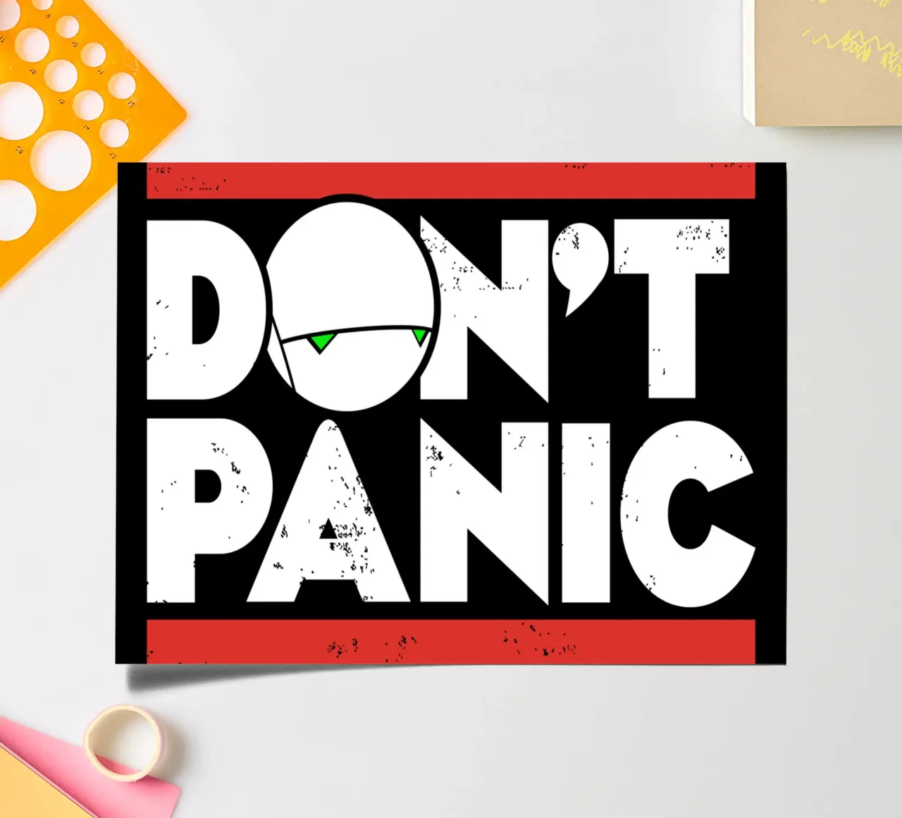 Don't Panic sticker sheet by Mariel Toigo
