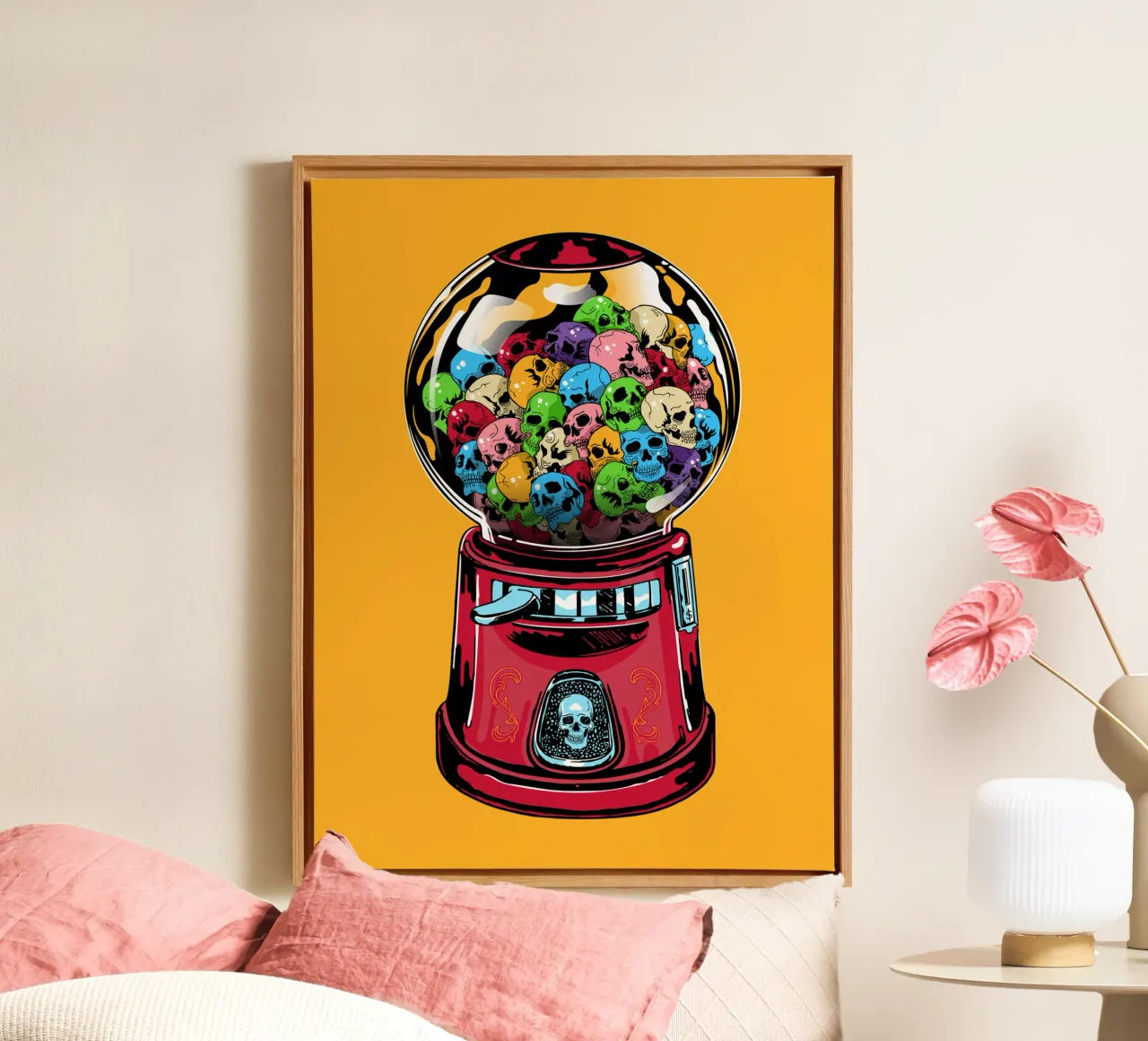 Skull Machine canvas with Floater frame by Mariel Toigo