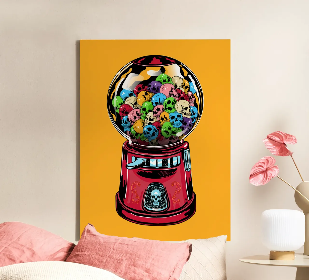 Skull Machine canvas with Floater frame by Mariel Toigo