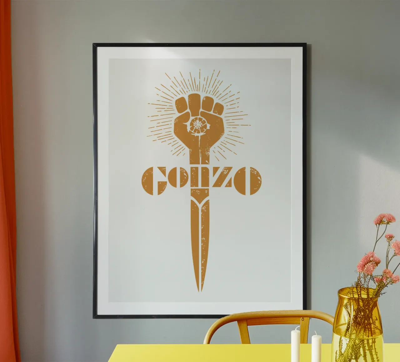 Etichetta Gonzo poster con telaio in alluminio da Mariel Toigo