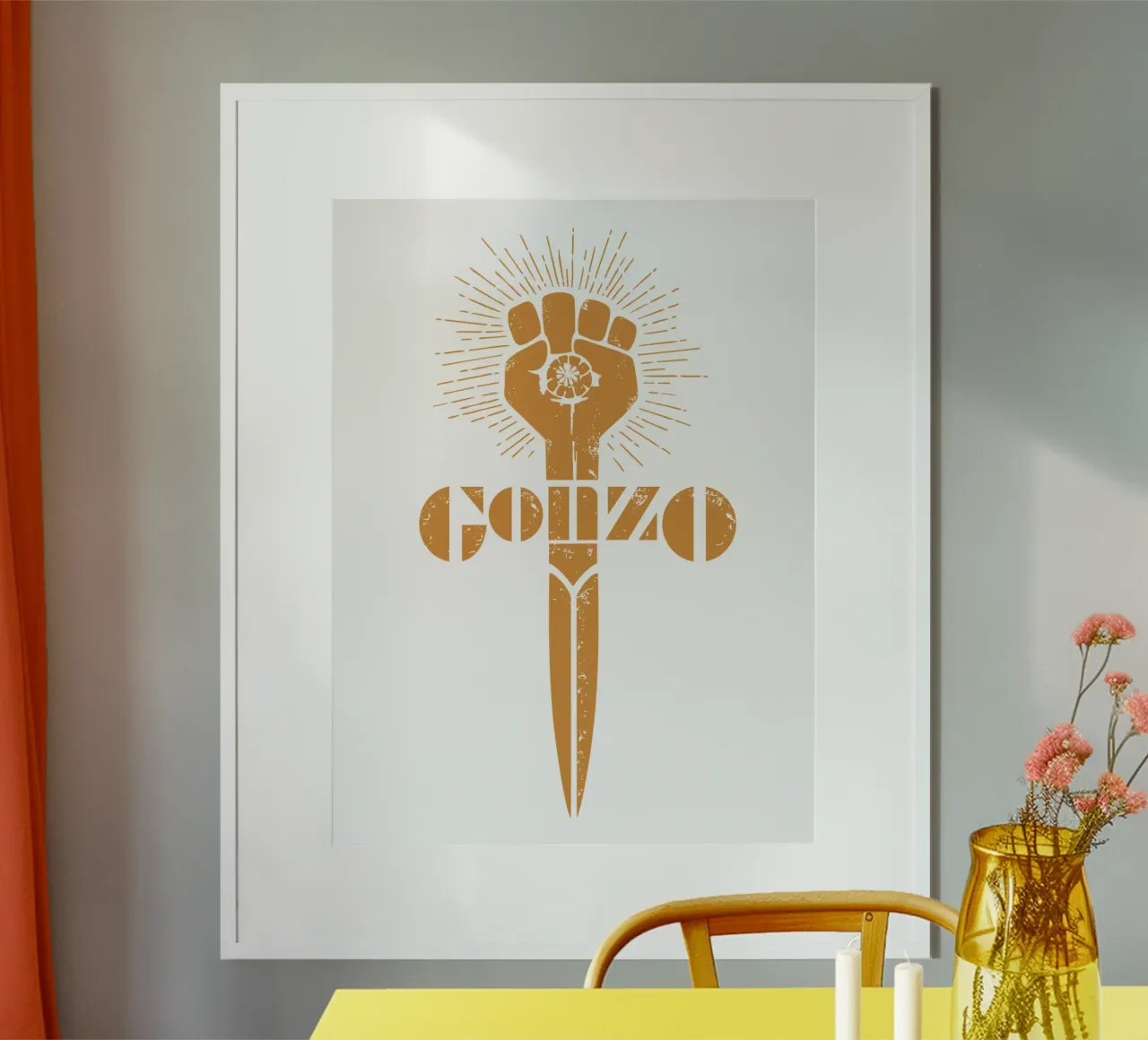Etichetta Gonzo poster con telaio in alluminio da Mariel Toigo