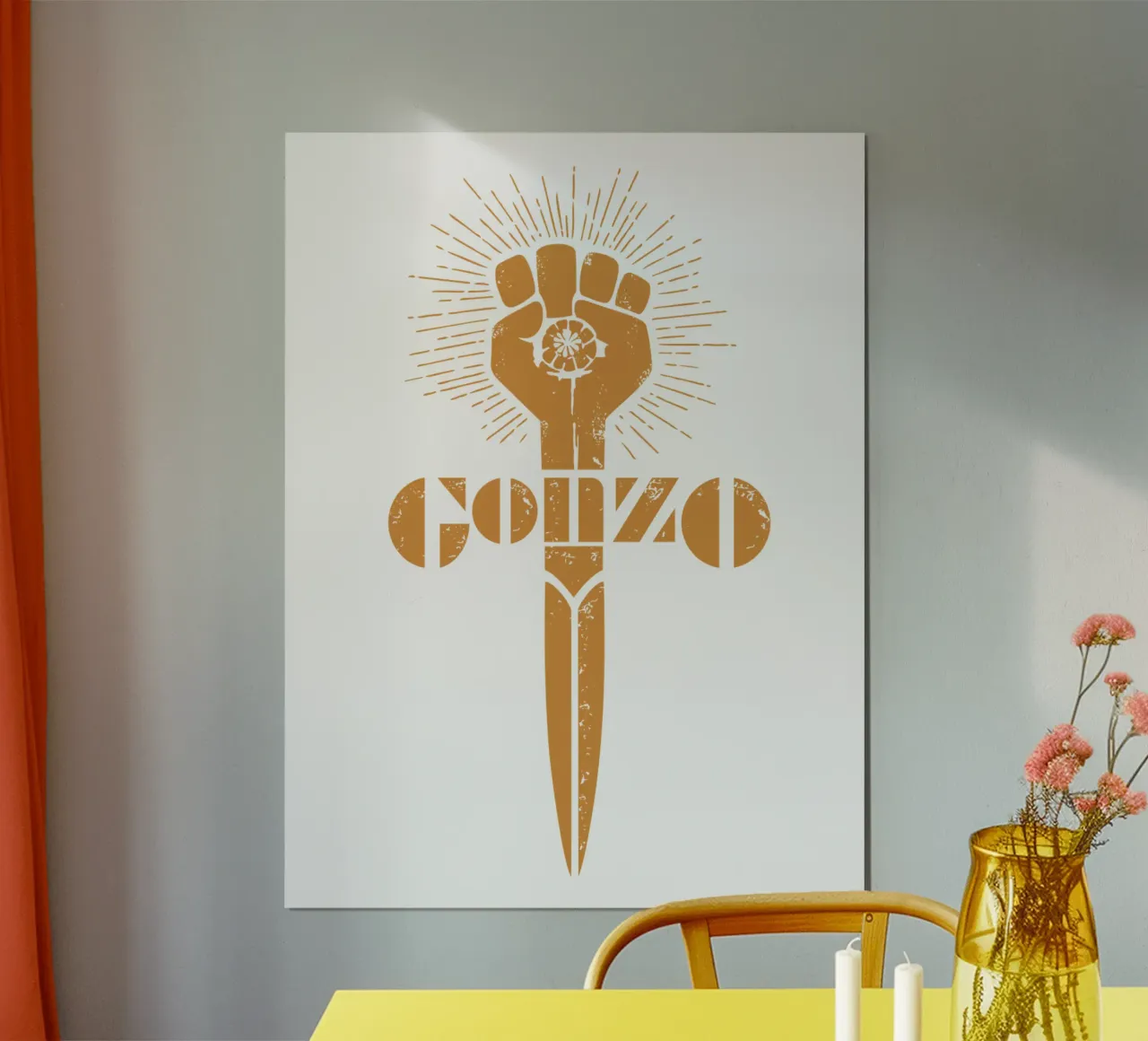 Etichetta Gonzo poster con telaio in alluminio da Mariel Toigo
