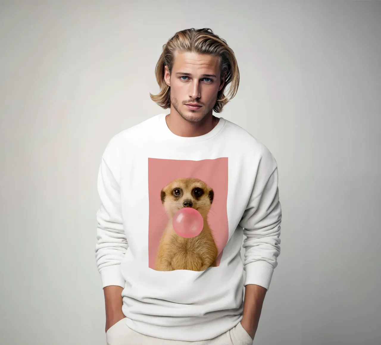 Meerkat Blowing Bubblegum felpa da Attaboy Dsgn