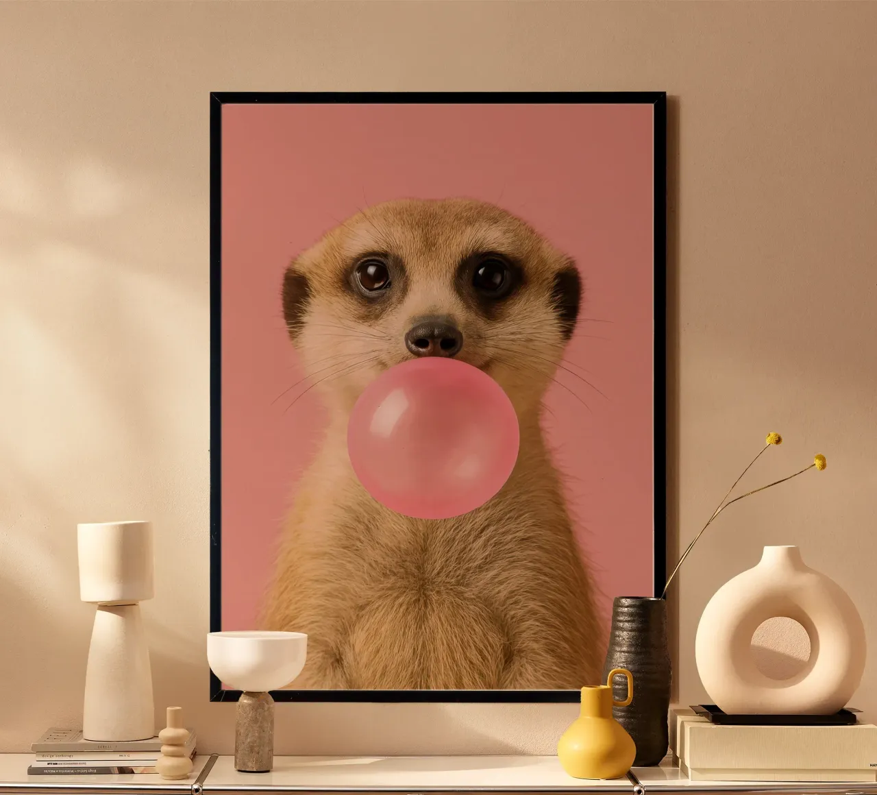 Meerkat Blowing Bubblegum poster da Attaboy Dsgn