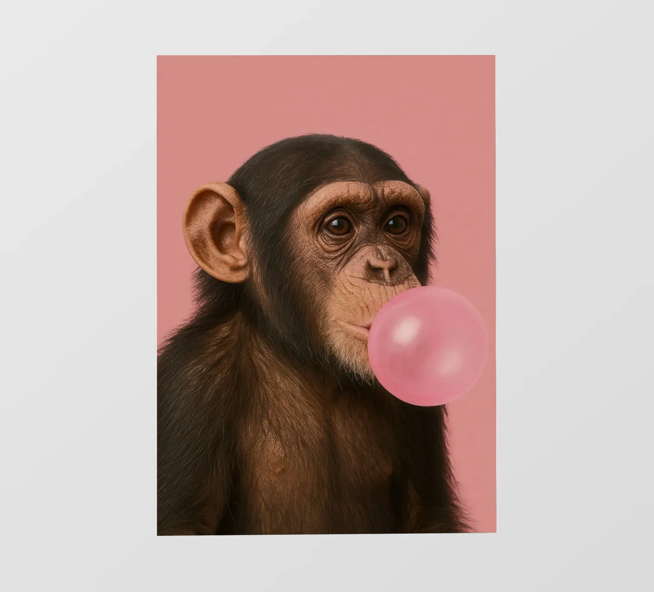 Chimpanzee with Bubblegum pellicola backlit da Attaboy Dsgn