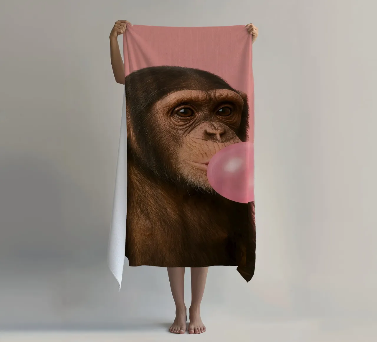 Chimpanzee with Bubblegum telo mare da Attaboy Dsgn