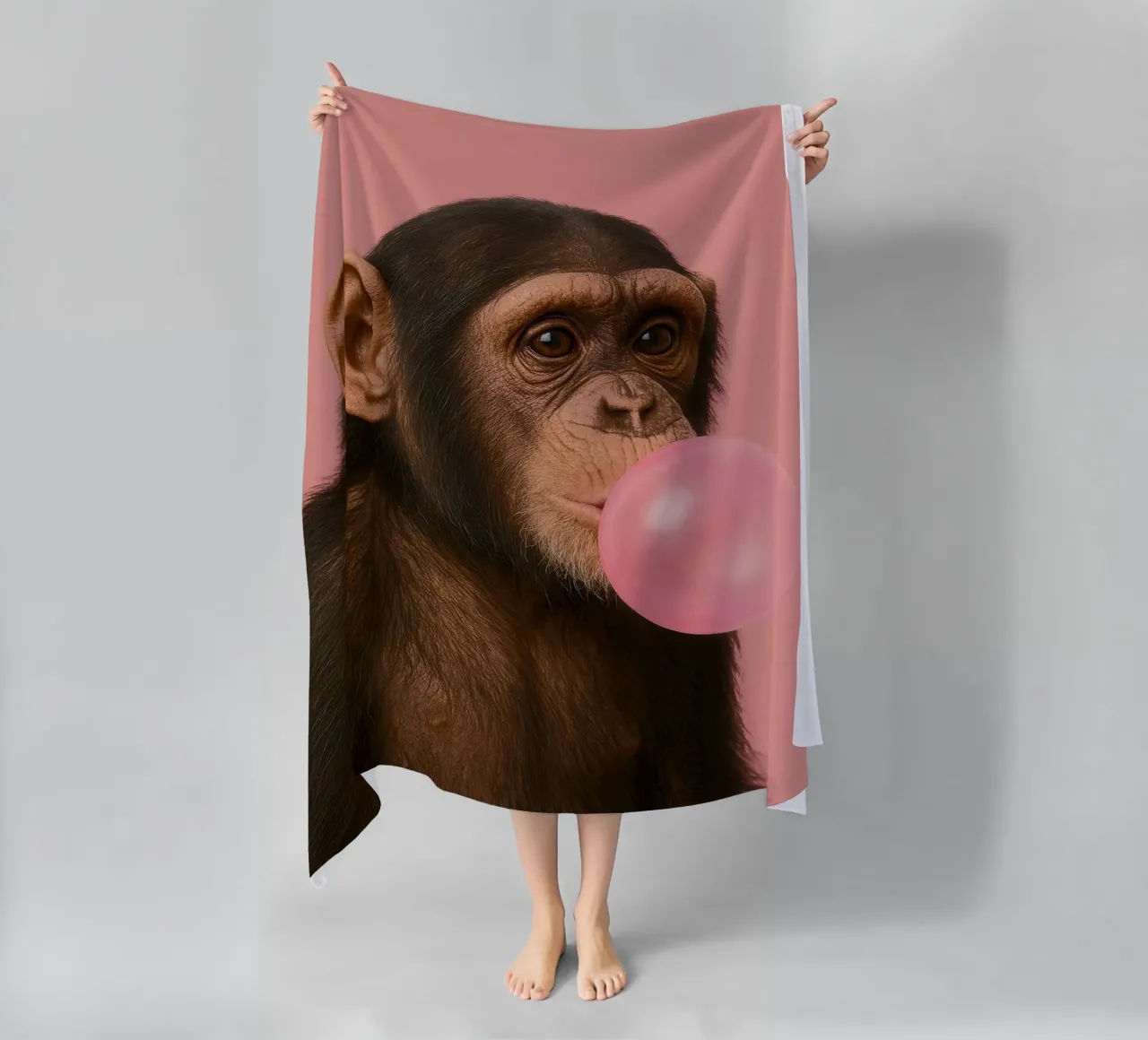Chimpanzee with Bubblegum telo mare da Attaboy Dsgn