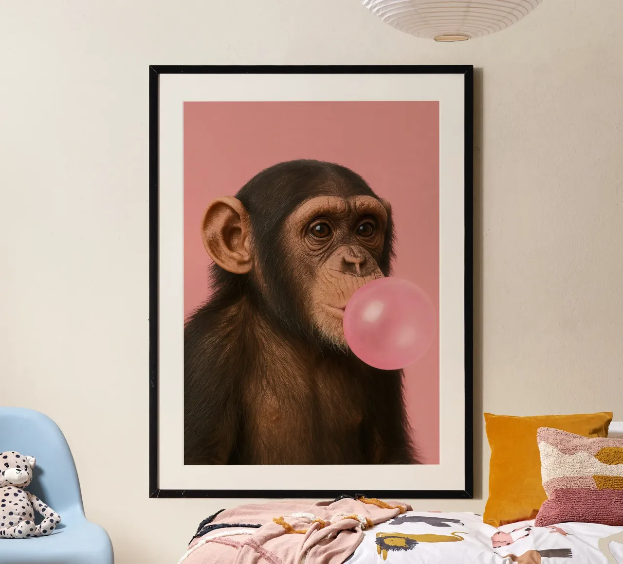 Chimpanzee with Bubblegum poster da Attaboy Dsgn