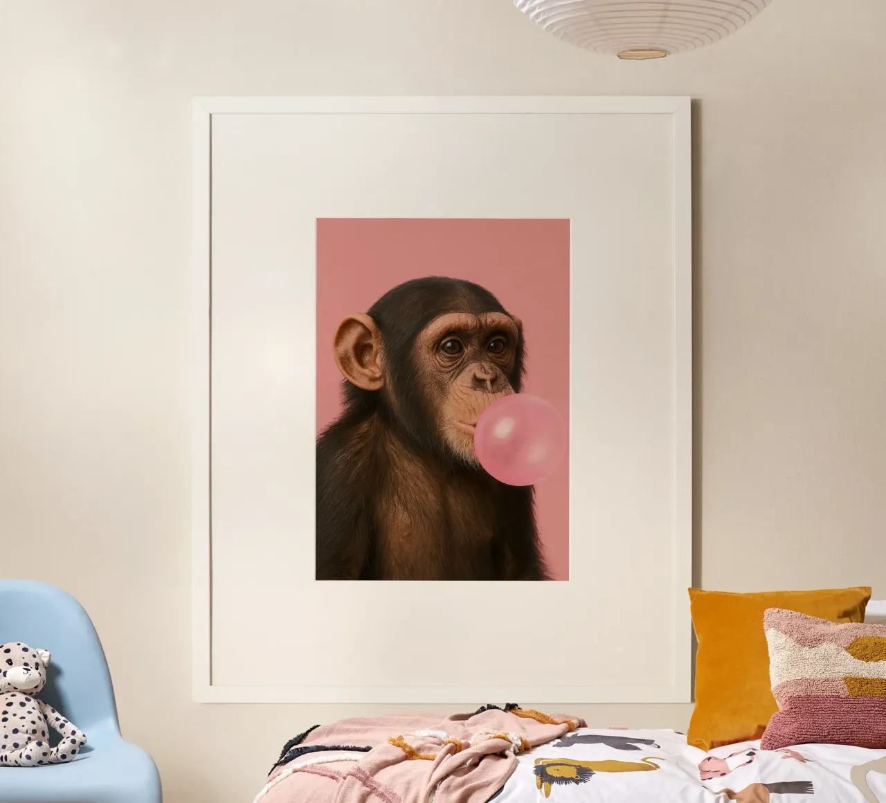Chimpanzee with Bubblegum poster da Attaboy Dsgn