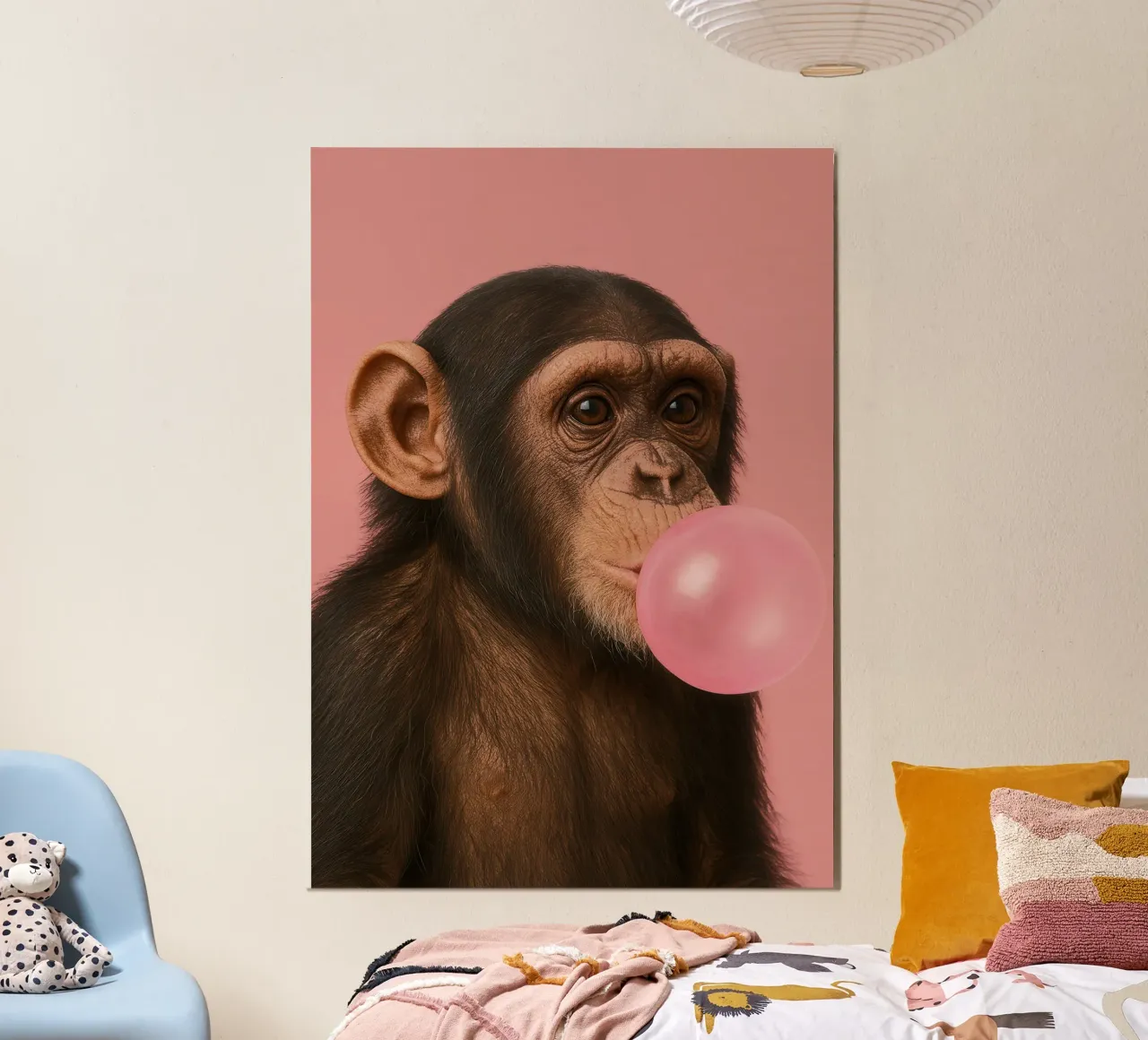 Chimpanzee with Bubblegum poster da Attaboy Dsgn