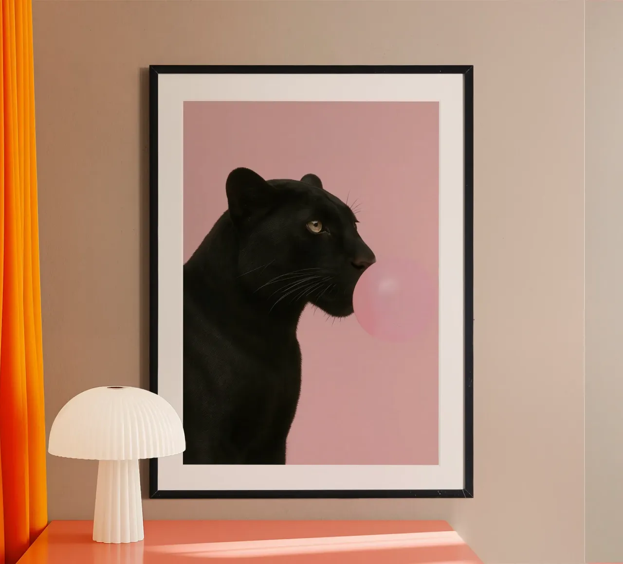 Panther Bubblegum poster con telaio in plastica da Attaboy Dsgn