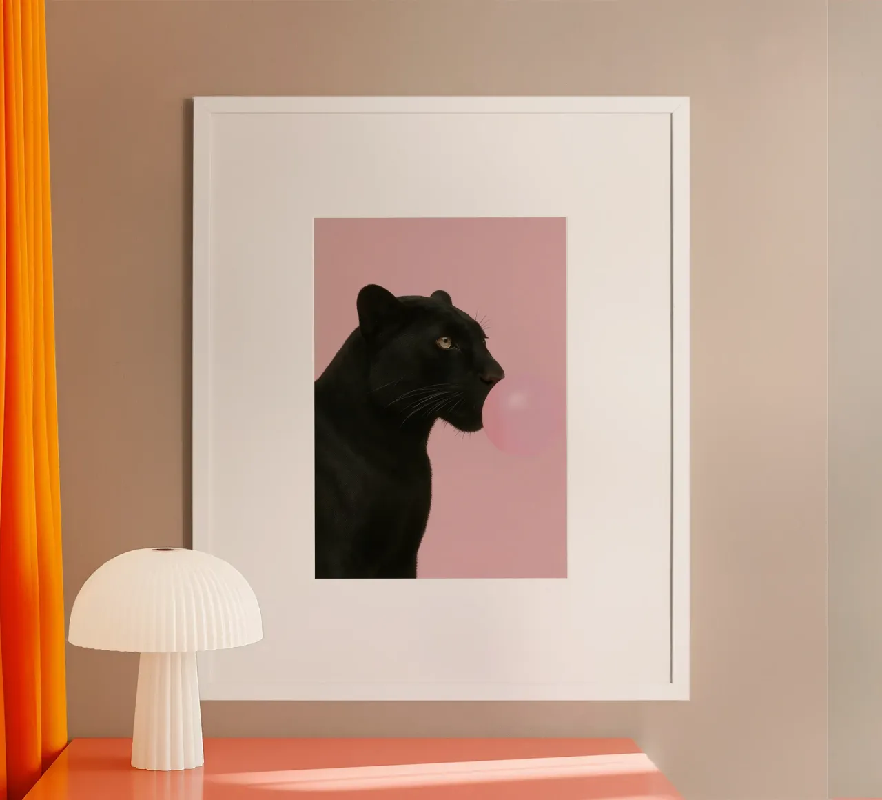 Panther Bubblegum poster con telaio in plastica da Attaboy Dsgn