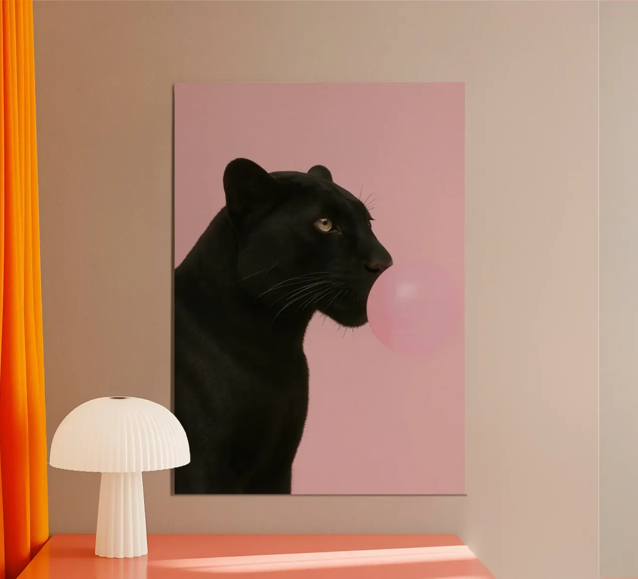 Panther Bubblegum poster con telaio in plastica da Attaboy Dsgn